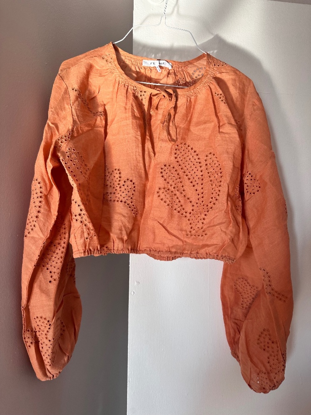 Frame Eyelit Blouse Terracotta